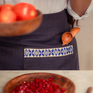 Farah Waist Apron - Midnight Blue - Bayyāra