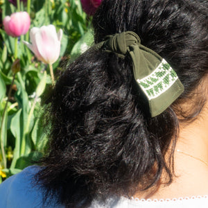 Lara Hair Scrunchie - Olive - Bayyāra