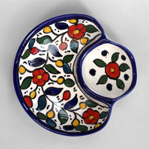 Ceramic Olive Serving Dish - Hebron Multicolour - Bayyara