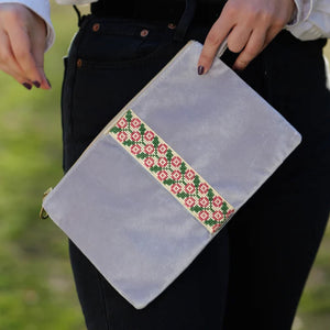 Velvet Clutch - Grey - Bayyāra
