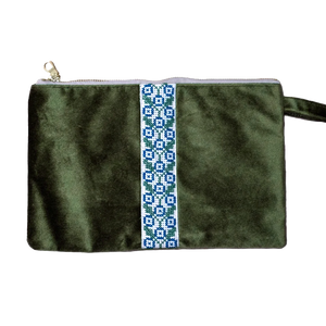 Velvet Clutch - Olive - Bayyāra