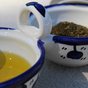 Zayt & Zaatar Dipping Bowl - Hebron Blue - Bayyāra
